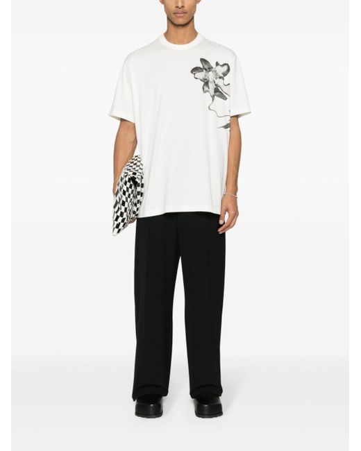 Y-3 White Cream And Cotton T-Shirt