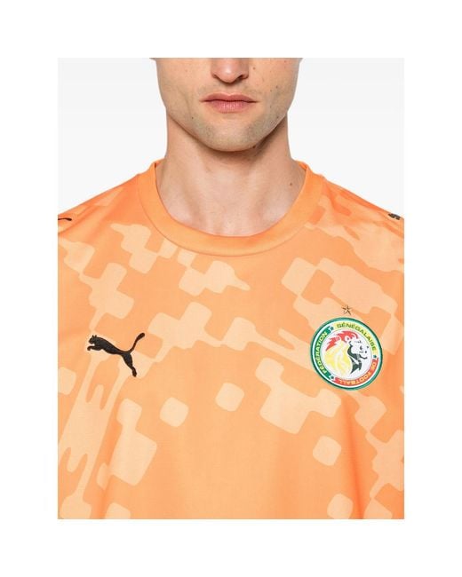 PUMA Orange X Salehe Bembury X Senegal Logo-Patch T-Shirt for men