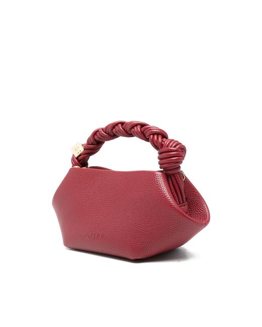 Ganni Red Bou Grained Hand Bags