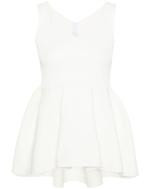 CFCL White Pottery Sleeveless Ribbed Top