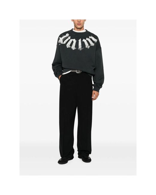 Palm Angels Black Big Neck Logo Printed Sweatshirt for men