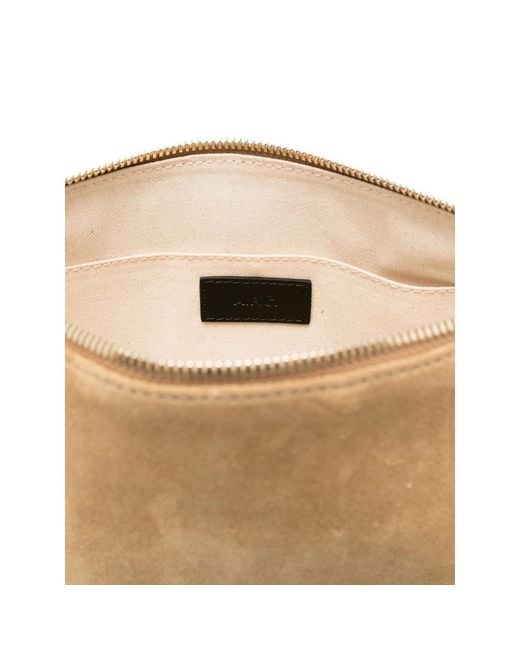 A.P.C. Natural A. P.C. Suede Zip-Fastening Shoulder Bag