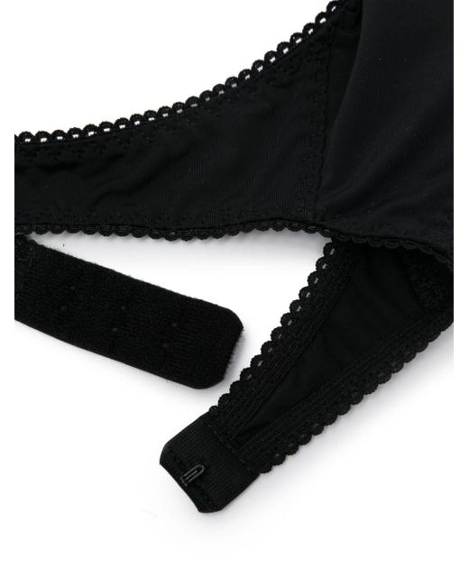 Anna October Black Lace-Trim Slip-On Gloves