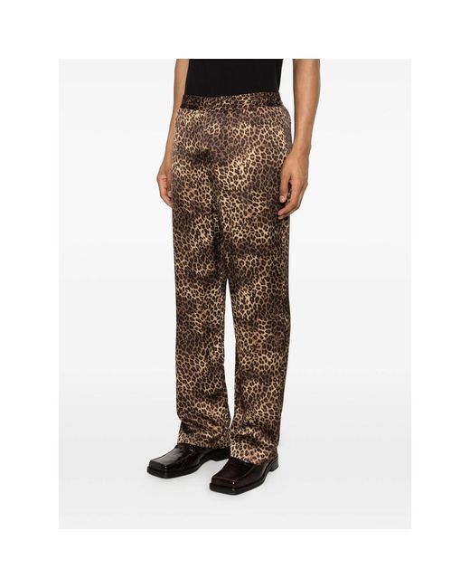 Ernest W. Baker Brown Animal-Print Trousers for men
