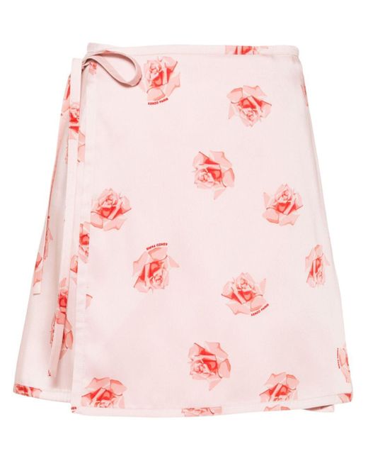KENZO Pink Rose Mini Skirt