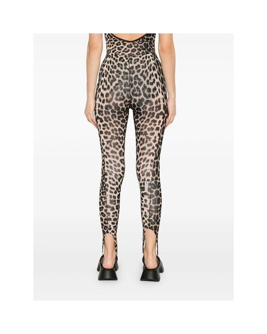 Baserange Black Leopard-Print Leggings