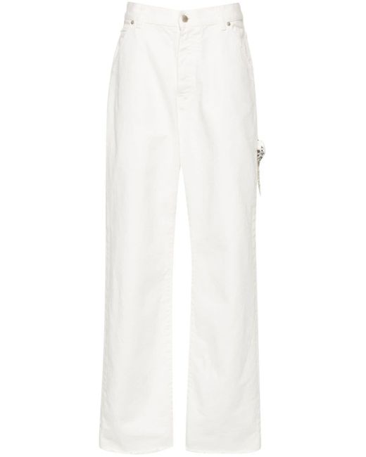 DARKPARK White Lisa Mid-Rise Wide-Leg Jeans