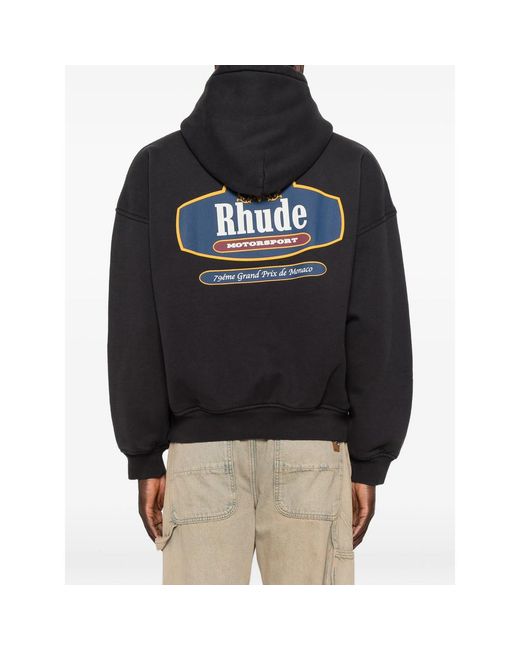 R H U D E © Black Logo-Print Hoodie for men