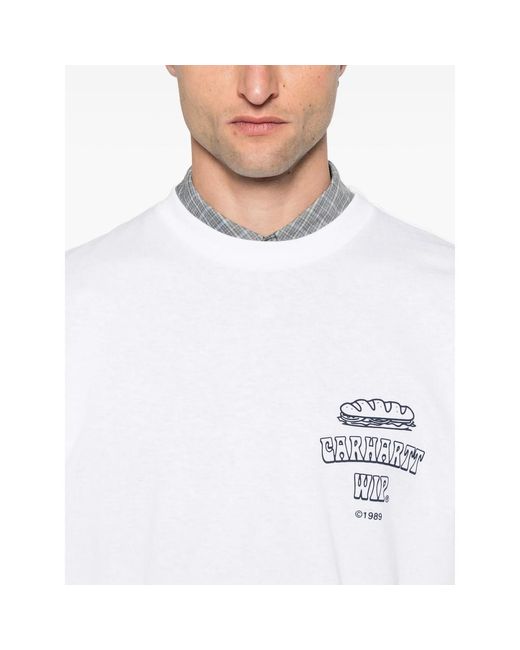Carhartt White Sandwich Cotton T-Shirt for men