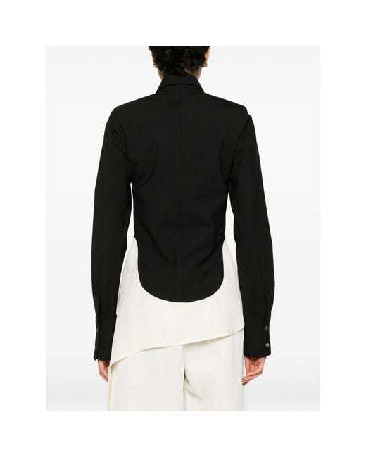 Covert Black Curved-Hem Shirt