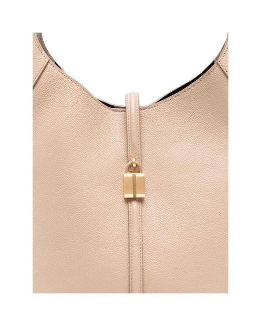 DeMellier London Natural Large Siena Padlock-Detail Bucket Bag