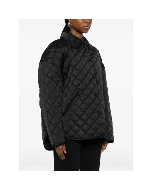 Totême Black Collared Quilted Jacket