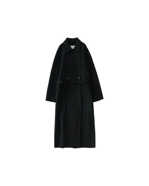 Studio Nicholson Black Mori Double-Breasted Coat