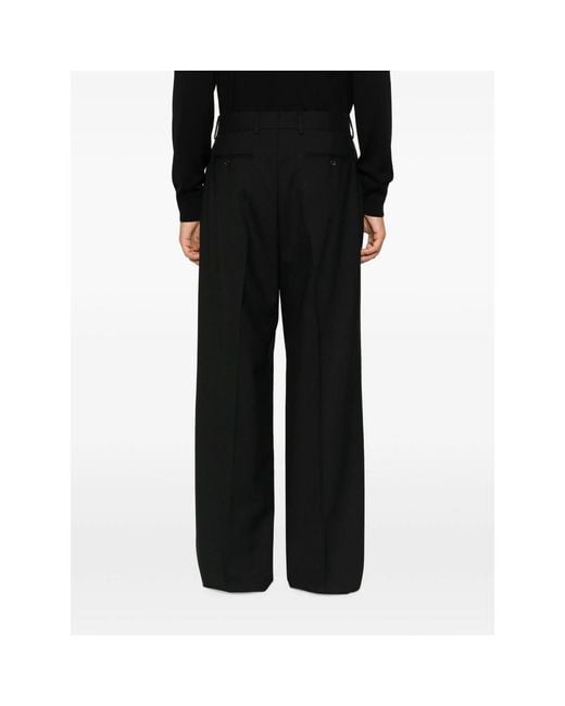 Reveres 1949 Black Pleated Trousers for men