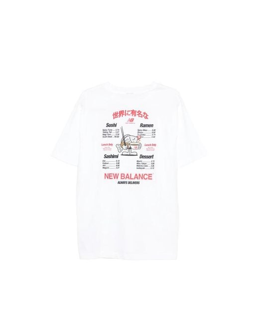 New Balance White T-Shirt Graphic Print for men