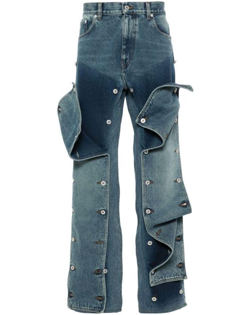 Y. Project Blue Evergreen Snap Off Straight-Leg Jeans