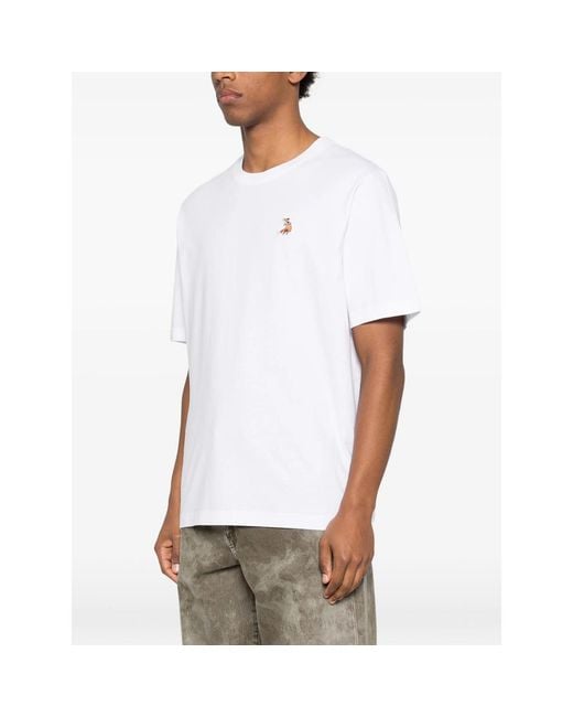 Maison Kitsuné White T-Shirt Organic Cotton for men