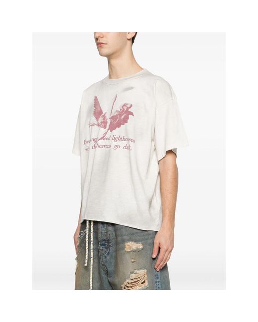 ERCOLE STUDIO White Graphic-Print T-Shirt for men