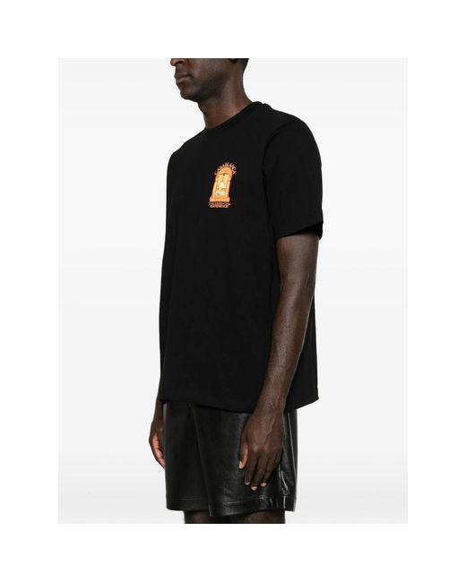 Casablanca Black Hermons Mirage Arch Graphic-Print T-Shirt for men