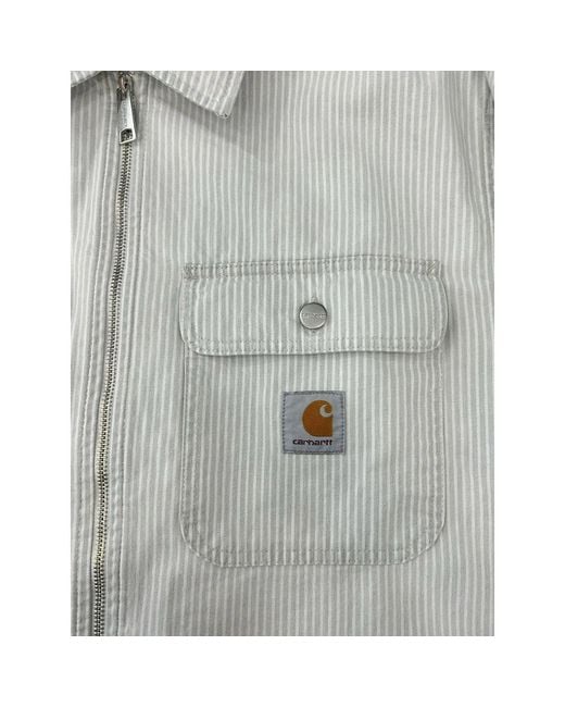 Carhartt Gray Shirt Striped Cotton for men