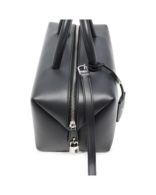 Max Mara Black Holdallm Leather Tote Bag