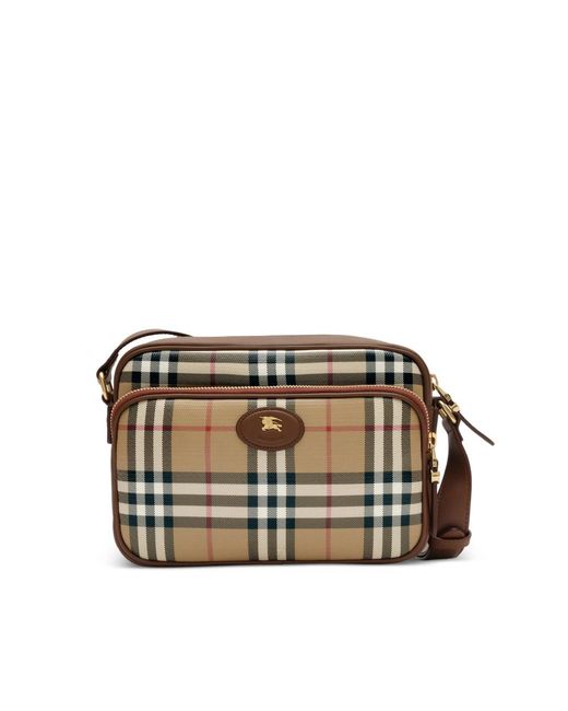 Burberry Brown Check Pocket Crossbody Bag for men