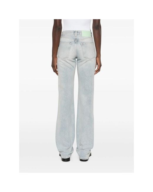 Haikure Blue Distressed Straight-Leg Jeans