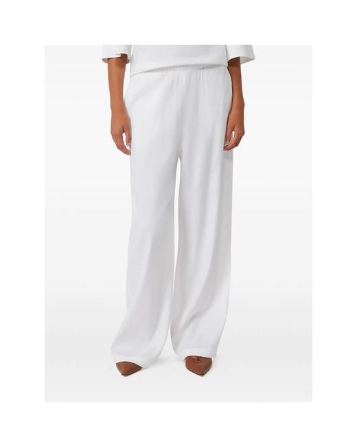 Max Mara White Wide Trousers