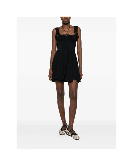 LES FILLES D'EVA Black Tied-Straps Mini Dress