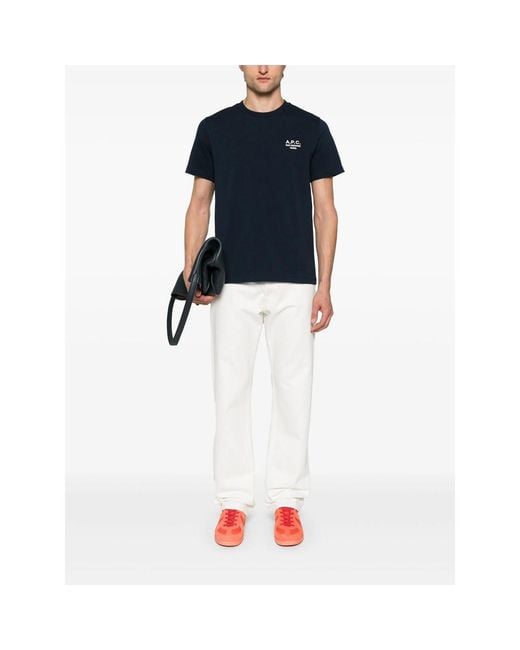 A.P.C. Blue Dark Cotton T-Shirt