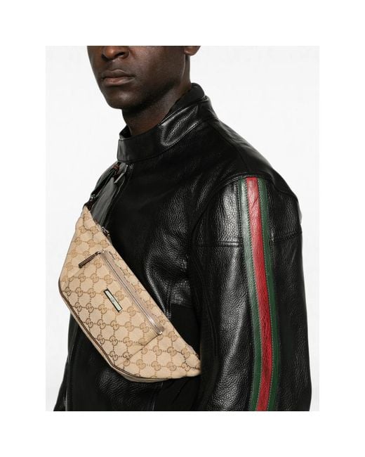 Gucci Natural Gg Supreme Web-Stripe Belt Bag for men