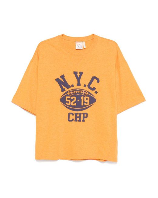 Champion Orange Text-Embossed T-Shirt for men