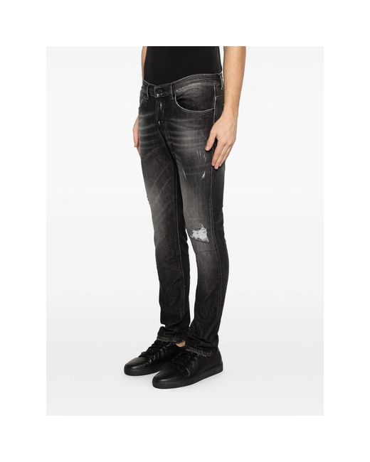 Dondup Black George Ripped Jeans for men