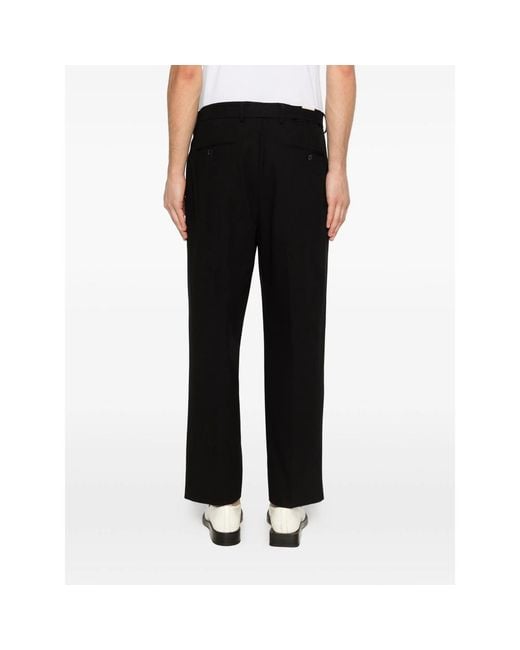 BRIGLIA Men's Black Rivolis Belted Pants