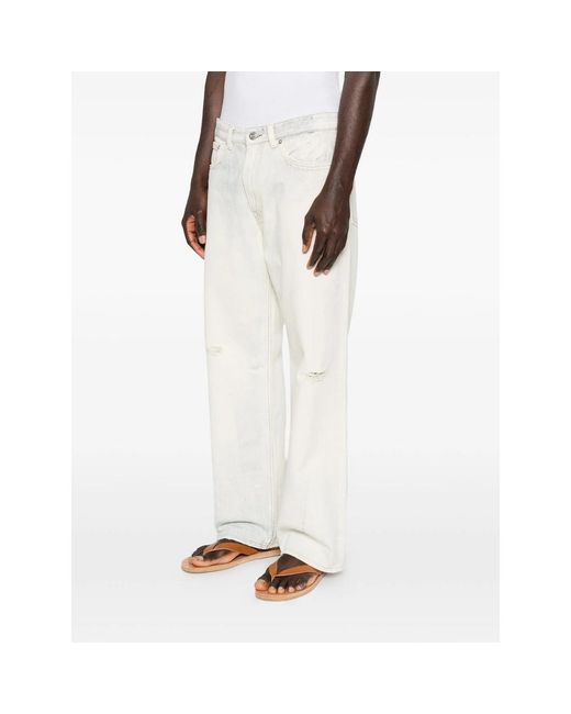 Our Legacy Natural Third Cut Wide-Leg Distressed Jeans for men