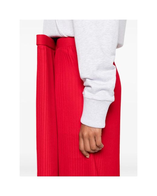 Duran Lantink Red Pleated Midi Skirt