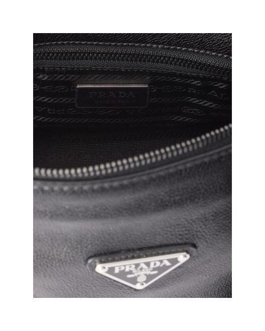 Prada Black Bonnie Medium Antiqued Leather Tote Bag