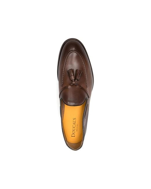Doucal's Brown Tassel-Detail Loafers for men