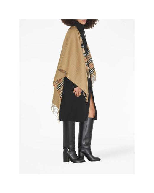 Burberry Brown Check-Pattern Reversible Wool Cape for men