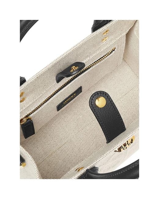 Versace Natural La Medusa Mini Canvas Tote