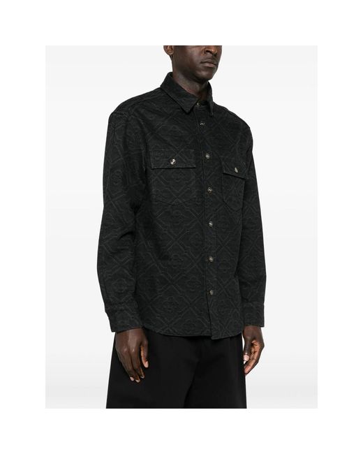 Casablanca Black Monogram Denim Shirt for men