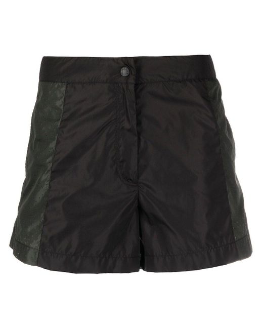 Moncler Black Logo-Embossed Two-Tone Shorts