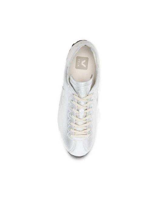 Veja White Cateyes Metallic-Leather Sneakers for men