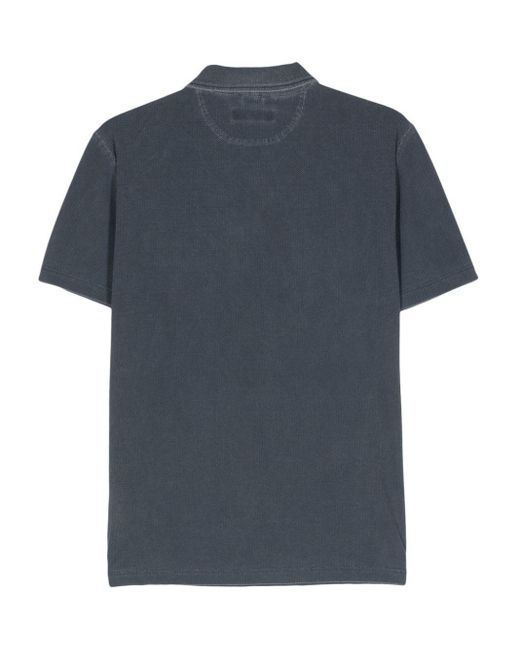 Moorer Blue Semi-Sheer Polo Shirt for men
