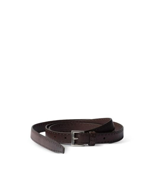Prada Brown Antiqued Leather Belt