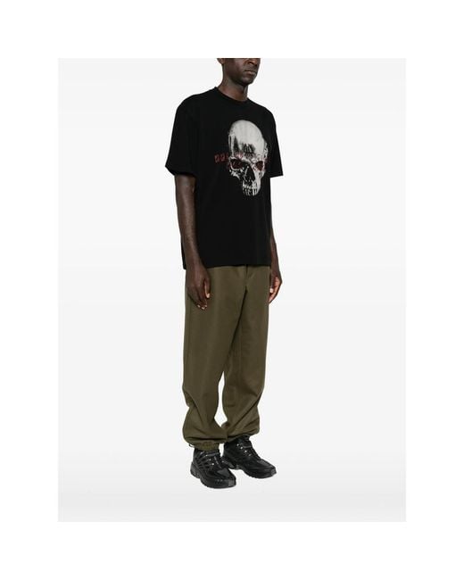 44 Label Group Black Skull-Print T-Shirt for men