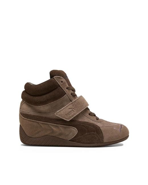 PUMA Brown Speedcat Wedge-Heel Sneakers