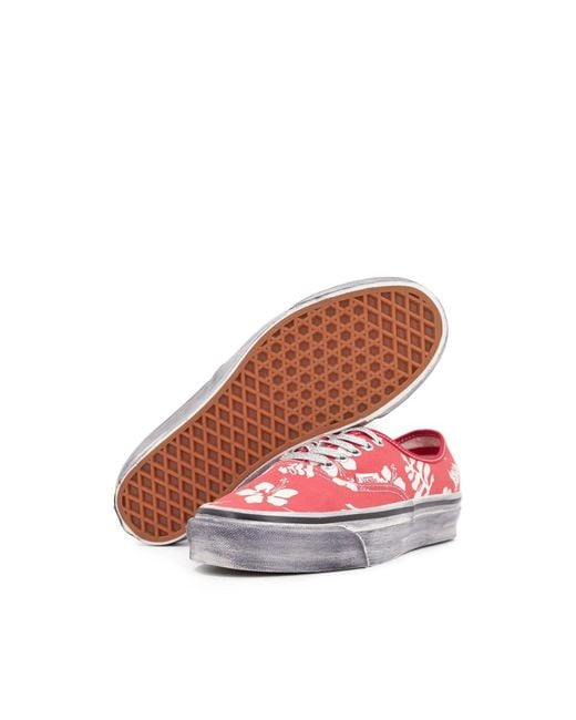 Vans Pink Premium Authentic Floral-Print Sneakers for men