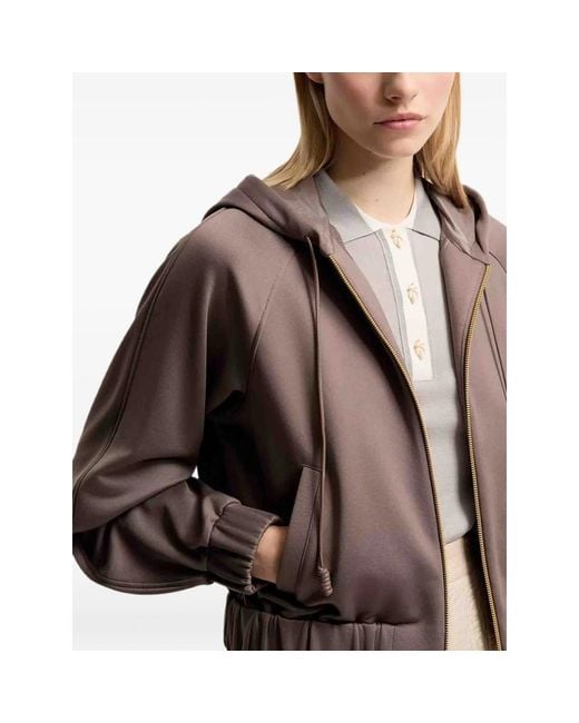 Moncler Brown Logo-Patch Zip-Up Hoodie