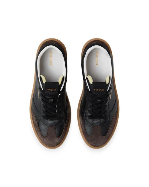 Versace Black Low-Top Sneakers Greca Court for men